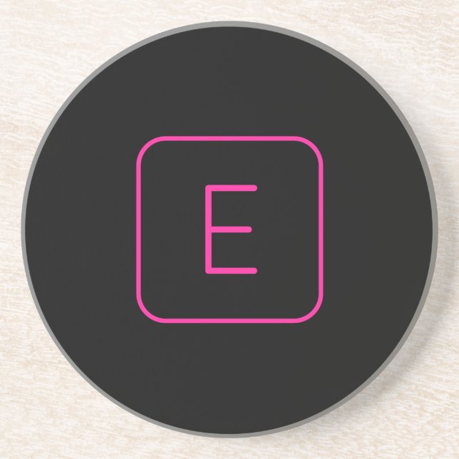Dessous De Verre En Grès Monogram de Styled | Pink & Black (Devant)
