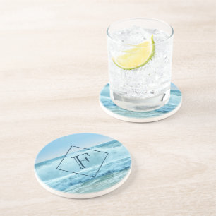 Dessous De Verre En Grès Monogram Ocean Wave Crashing on Shore