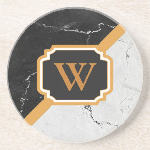 Dessous De Verre En Grès Monogramme de marbre
