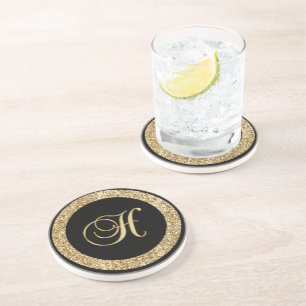 Dessous De Verre En Grès Monogramme H or