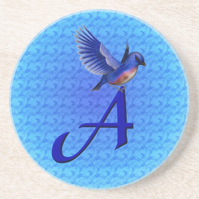 Dessous De Verre En Grès Monogramme initial A (Devant)