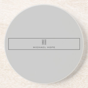 Dessous De Verre En Grès Monogramme moderne Initiales Professional Plain Si