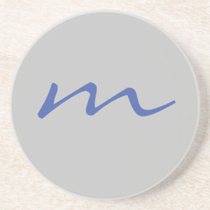 Dessous De Verre En Grès monogramme moderne tendance gris professionnel