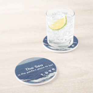Dessous De Verre En Grès Monogramme Ocean Waves