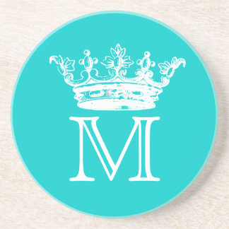 Dessous De Verre En Grès Monogramme vintage de couronne