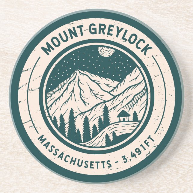 Dessous De Verre En Grès Mont Greylock Massachusetts Randonnée Ski Travel (Devant)