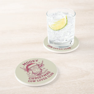 Dessous De Verre En Grès Mooey Noël Western Cow Lover Club Saison de Noël