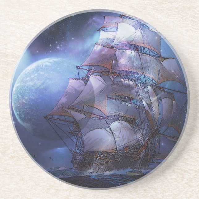 Dessous De Verre En Grès MOONLIT SAIL.jpg (Devant)