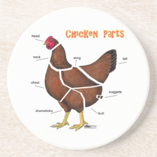 Dessous De Verre En Grès Morceaux de poulet