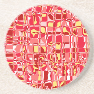 Dessous De Verre En Grès Mosaïque Abstraite