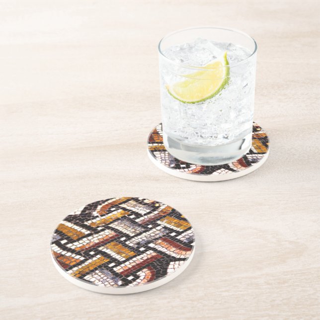 Dessous De Verre En Grès Mosaïque romaine d'automne (Côté)