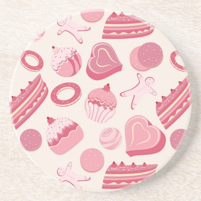 Dessous De Verre En Grès Motif 2 de chocolat et de pâtisseries (Devant)