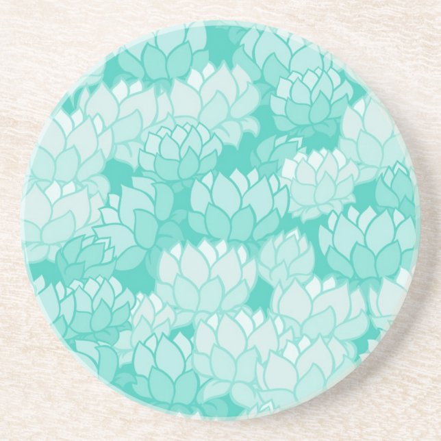 Dessous De Verre En Grès Motif 2 de Lotus (Devant)