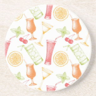 Dessous De Verre En Grès Motif à cocktails croisés