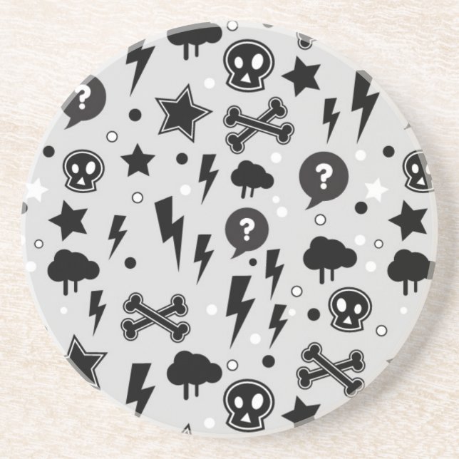 Dessous De Verre En Grès Motif à la mode (Devant)