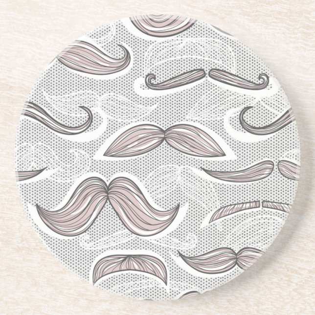 Dessous De Verre En Grès Motif à la mode de moustache (Devant)