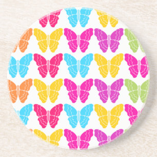 Dessous De Verre En Grès Motif à papillon arc-en-ciel mignon