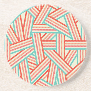 Dessous De Verre En Grès Motif Abstrait rayé coloré