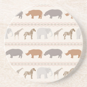 Dessous De Verre En Grès Motif africain 1 d'animaux