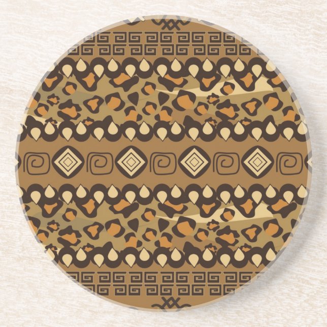 Dessous De Verre En Grès Motif africain de peau de guépard (Devant)