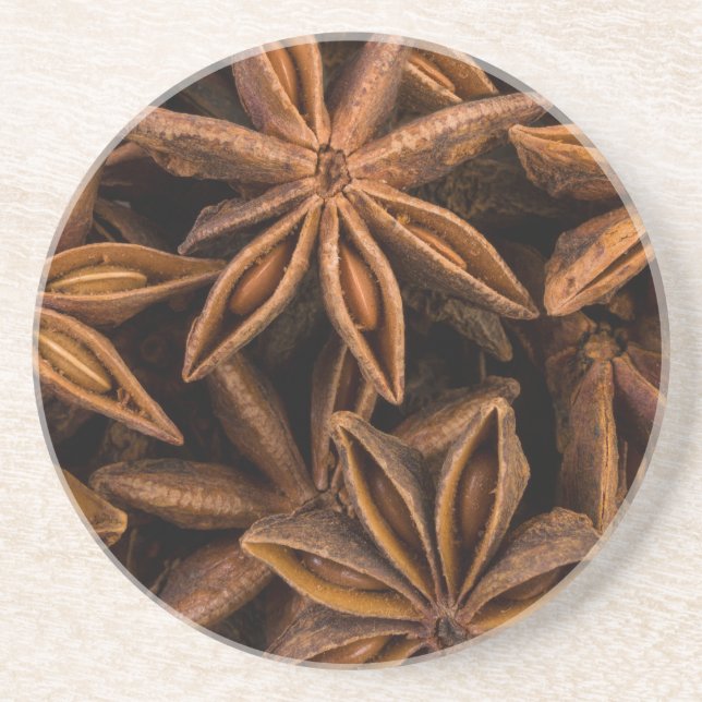 Dessous De Verre En Grès Motif Anise Stars (Devant)