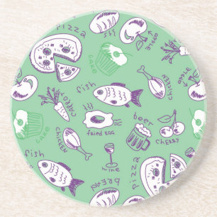 Dessous De Verre En Grès Motif avec la nourriture