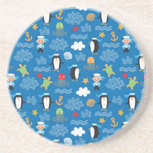 Dessous De Verre En Grès motif avec le thème de mer