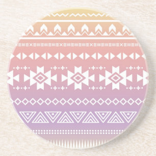 Dessous De Verre En Grès Motif aztèque tribal d'ombre