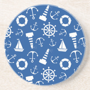 Dessous De Verre En Grès Motif bleu de mer