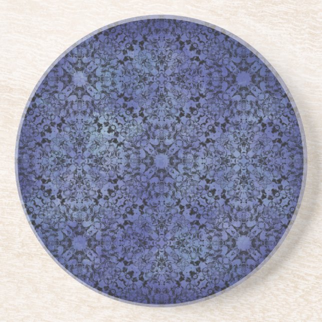 Dessous De Verre En Grès Motif bleu marine et noir (Devant)