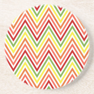 Dessous De Verre En Grès Motif coloré de Chevron de zigzag