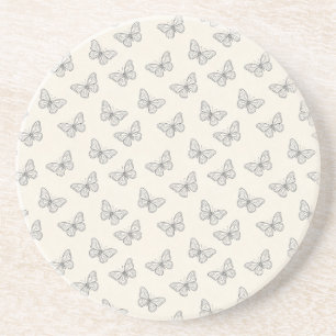 Dessous De Verre En Grès Motif d'art en ligne de papillon