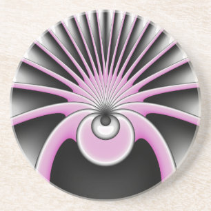 Dessous De Verre En Grès Motif d'art fractal Abstrait moderne