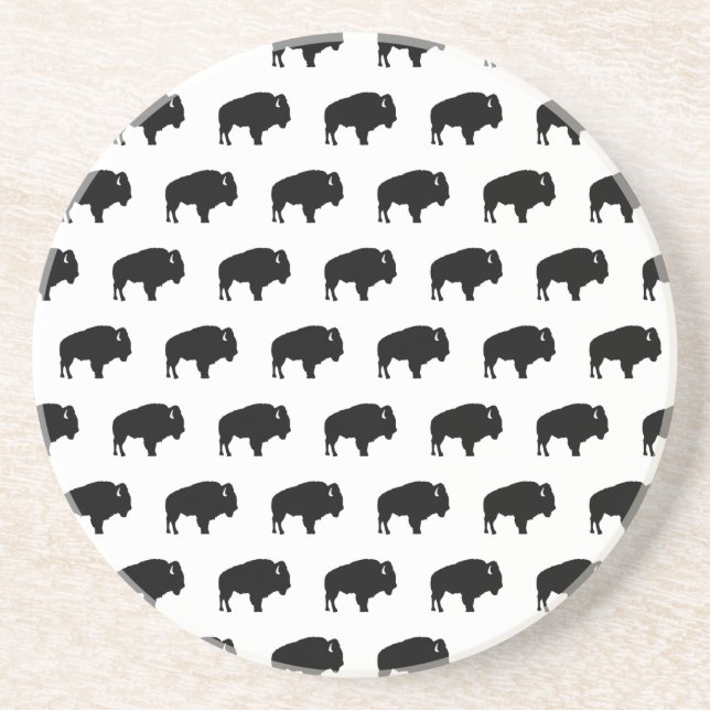 Dessous De Verre En Grès motif de bison (Devant)