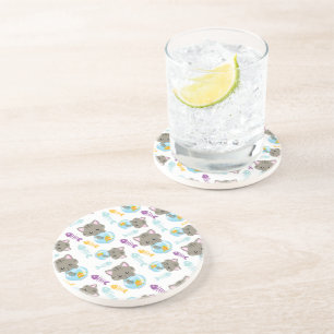 Dessous De Verre En Grès Motif De Chats, Chats Mignons, Chatons, Poisson