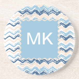 Dessous De Verre En Grès Motif de Chevron de l'océan pacifique