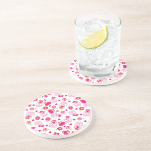 Dessous De Verre En Grès Motif De Chouettes, Chouettes Mignonnes, Chouettes