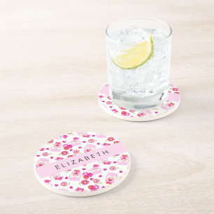 Dessous De Verre En Grès Motif De Chouettes, Chouettes Mignonnes, Chouettes