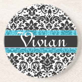 Dessous De Verre En Grès Motif de damassé de calligraphie