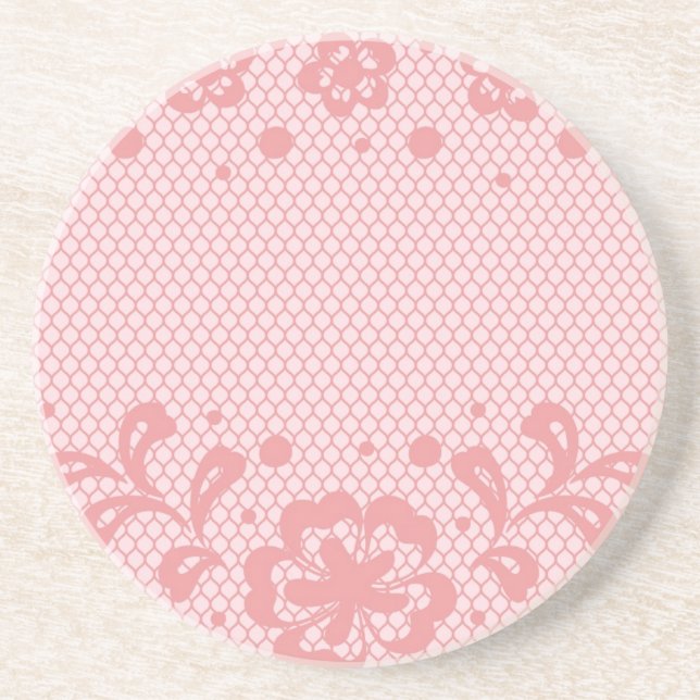 Dessous De Verre En Grès Motif de dentelle, cru 3 de fleur (Devant)