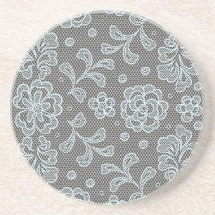 Dessous De Verre En Grès Motif de dentelle, cru 6 de fleur