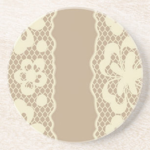 Dessous De Verre En Grès Motif de dentelle, cru 7 de fleur
