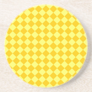 Dessous De Verre En Grès Motif de diamant combiné jaune par STaylor