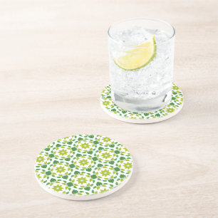 Dessous De Verre En Grès Motif de feuille, motif de feuilles, feuilles vert