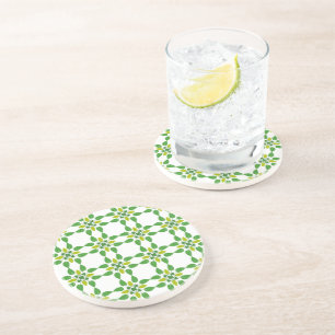 Dessous De Verre En Grès Motif de feuille, motif de feuilles, feuilles vert