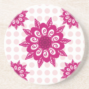 Dessous De Verre En Grès Motif de fleur de kaléidoscope abstrait coloré Thr