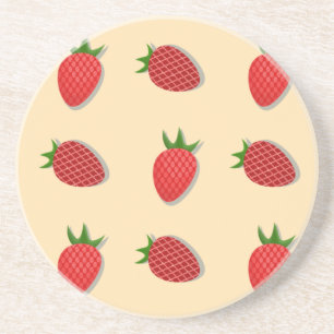 Dessous De Verre En Grès Motif de fraises pour les fruits à l'été bonnes vi