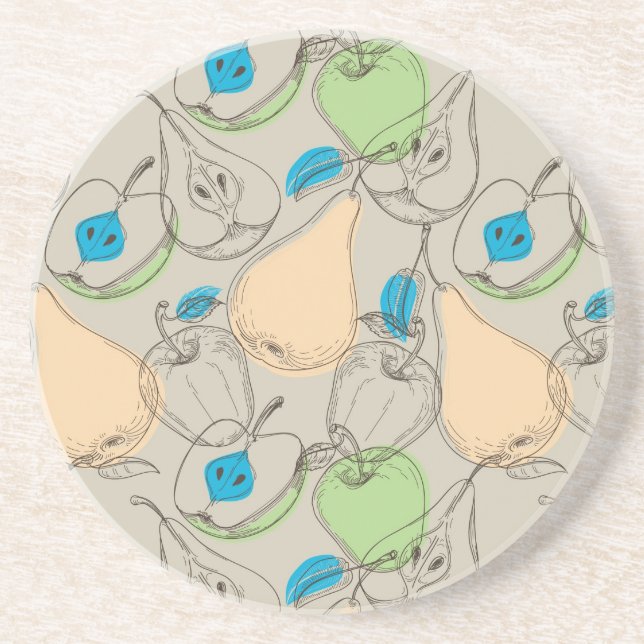 Dessous De Verre En Grès Motif de fruits (Devant)