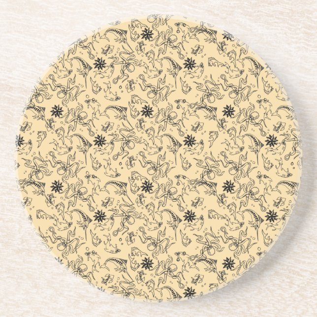 Dessous De Verre En Grès Motif de Jerry de marin (Devant)