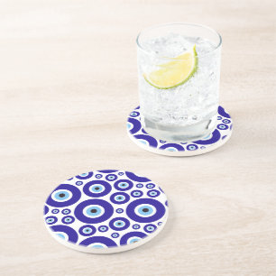 Dessous De Verre En Grès Motif de l'œil maléfique, Œil grec, Œil turc, Naza